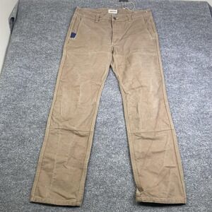 Edgevale Pants Mens 36x32 Brown Rugged Slim Straight Cordura Work Canvas USA